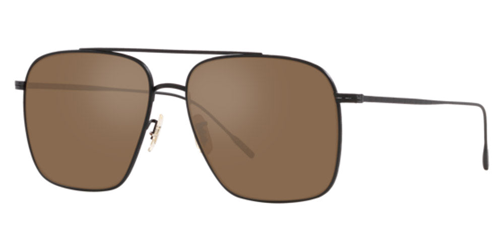 Oliver Peoples® Dresner OV1320ST 5062G8 56 - Matte Black/Cognac Mirror Sunglasses