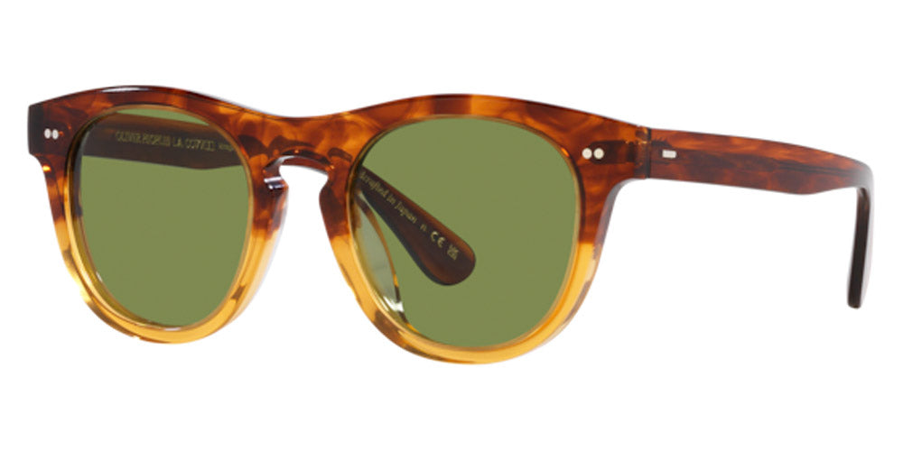 Oliver Peoples® Rorke OV5509SU 175452 47 - Dark Amber Gradient / Green C Sunglasses