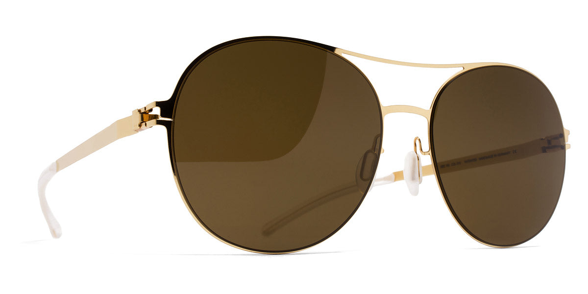 Mykita® ADELHEID MYK ADELHEID Glossy Gold / Raw Brown Solid 59 - Glossy Gold / Raw Brown Solid Sunglasses