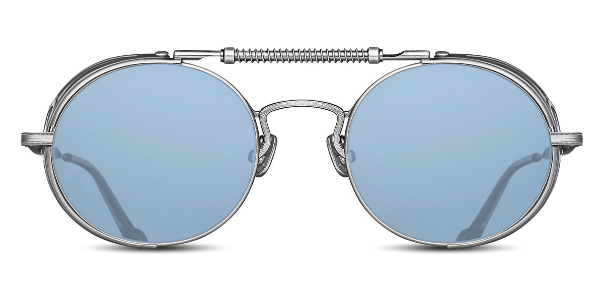 Matsuda® 2809H-V2 Terminator 2 Sarah Connor Sunglasses MTD 2809H-V2 Terminator 2 Brushed Silver/Blue/Cobalt Blue 52 - Brushed Silver/Blue / Cobalt Blue Sunglasses