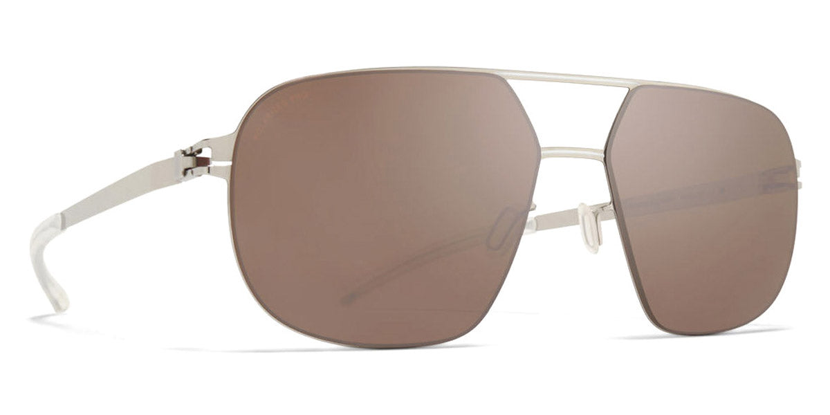 Mykita® ANGUS MYK ANGUS Silver/White / Polarized Pro Hi-Con Brown 56 - Sunglasses