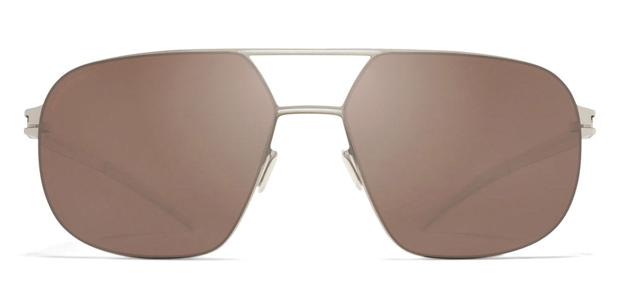 Mykita® ANGUS MYK ANGUS Silver/White / Polarized Pro Hi-Con Brown 56 - Sunglasses