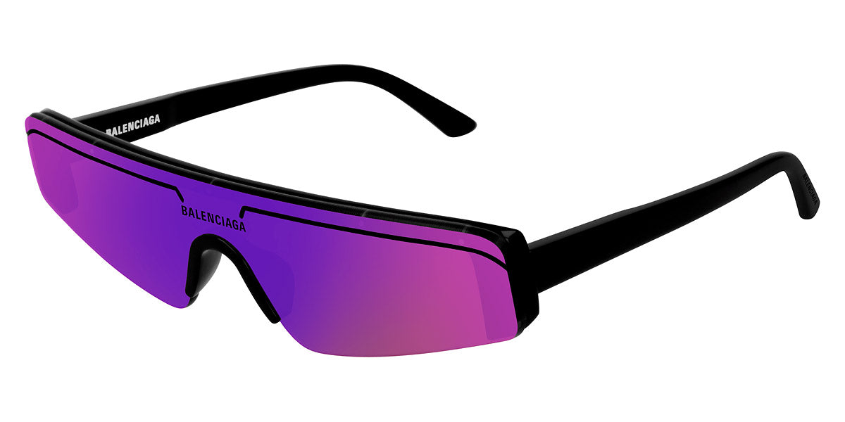 Balenciaga® BB0003S BB0003S 003 99 - Black / Violet Mirrored Sunglasses