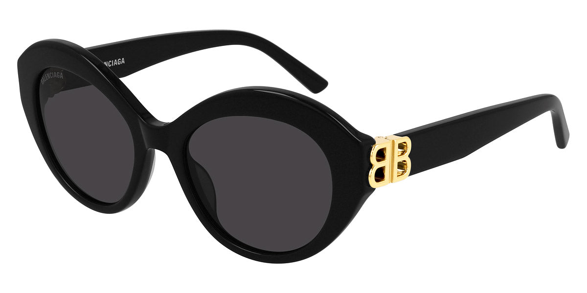 Balenciaga® BB0133S BB0133S 001 52 - Black / Gold / Gray Sunglasses