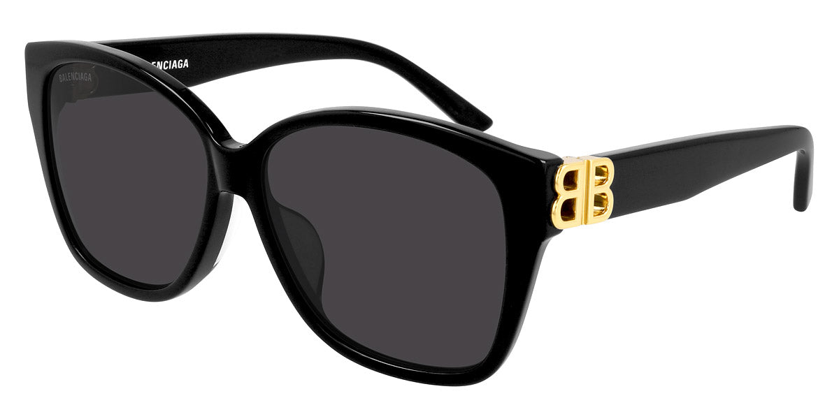 Balenciaga® BB0135SA BB0135SA 001 59 - Black / Gold / Gray Sunglasses