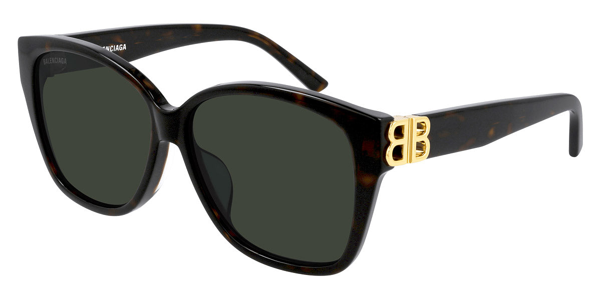 Balenciaga® BB0135SA BB0135SA 002 59 - Havana / Gold / Green Sunglasses