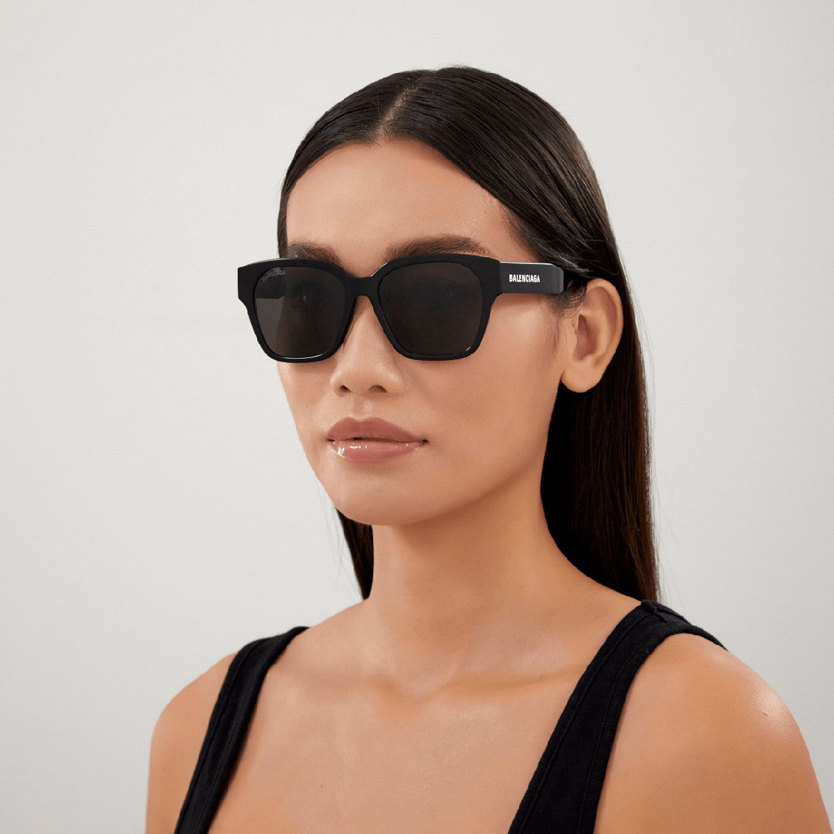 Balenciaga® BB0215SA BB0215SA 001 56 - Black / Gray Sunglasses