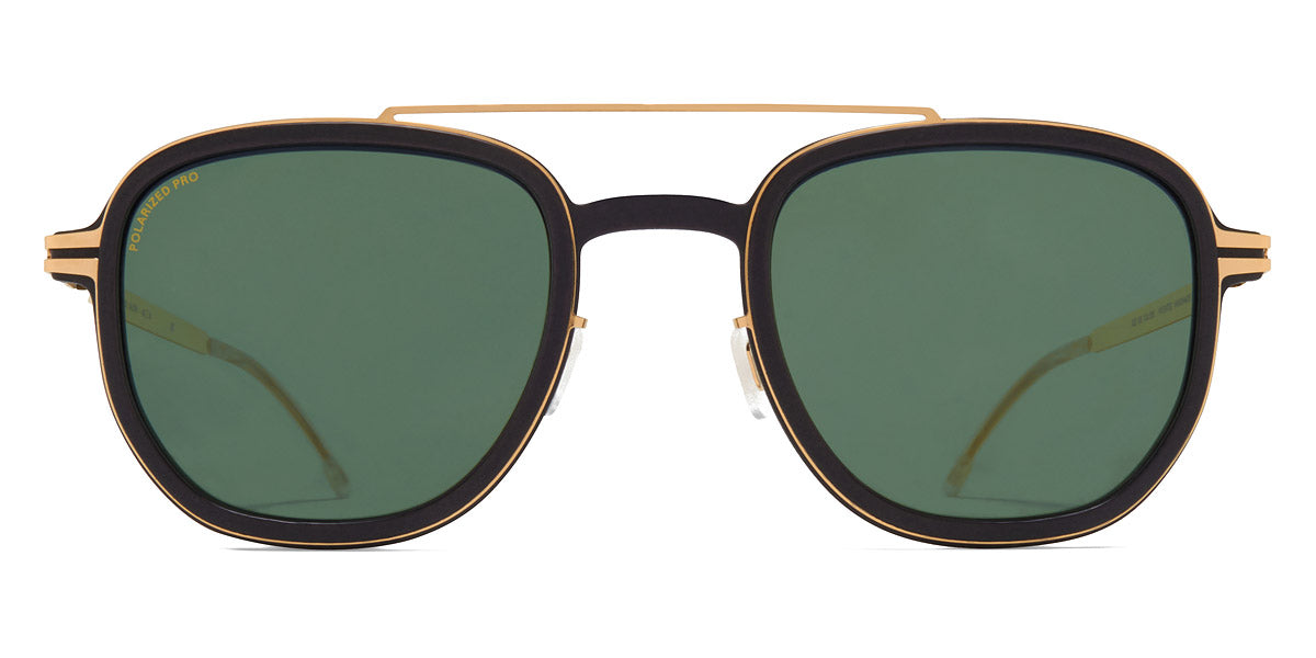 Mykita® ALDER MYK ALDER MH7 Pitch Black/Glossy Gold / Polarized Pro Green 15 48 - MH7 Pitch Black/Glossy Gold / Polarized Pro Green 15 Sunglasses