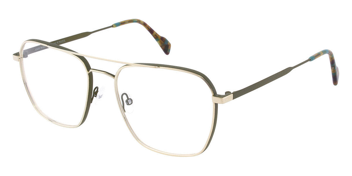 Andy Wolf® 4758 AW 4758 F 55 - Graygold/Green F Eyeglasses