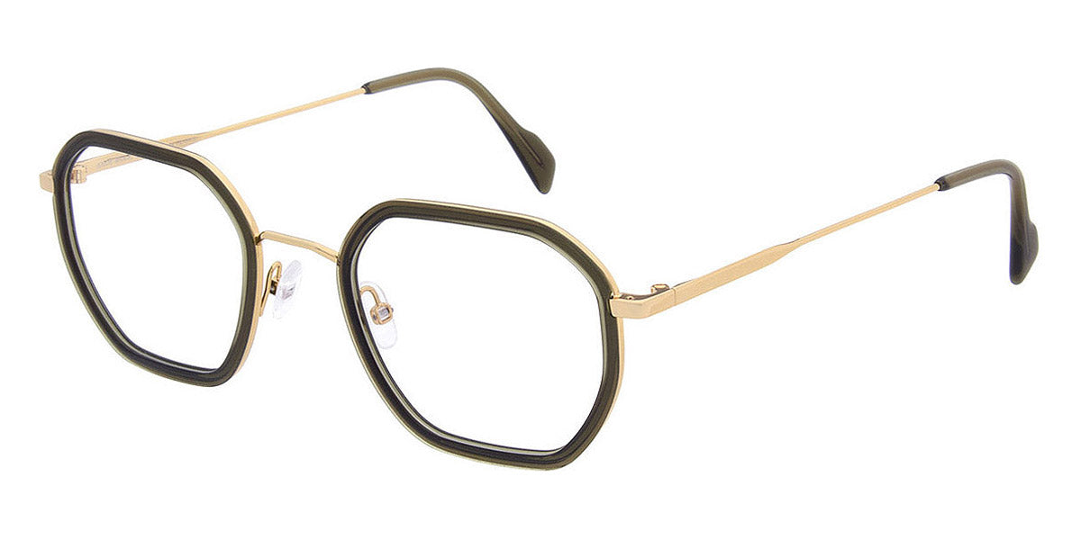 Andy Wolf® 4801 AW 4801 05 49 - Green/Gold Eyeglasses