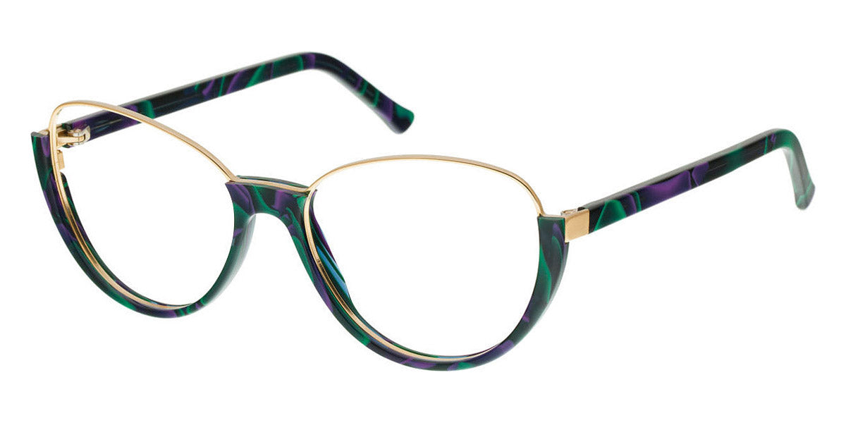 Andy Wolf® 5042 AW 5042 D 54 - Green/Gold D Eyeglasses