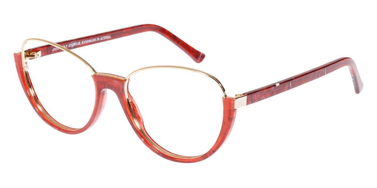 Andy Wolf® 5042 AW 5042 J 54 - Red/Gold J Eyeglasses