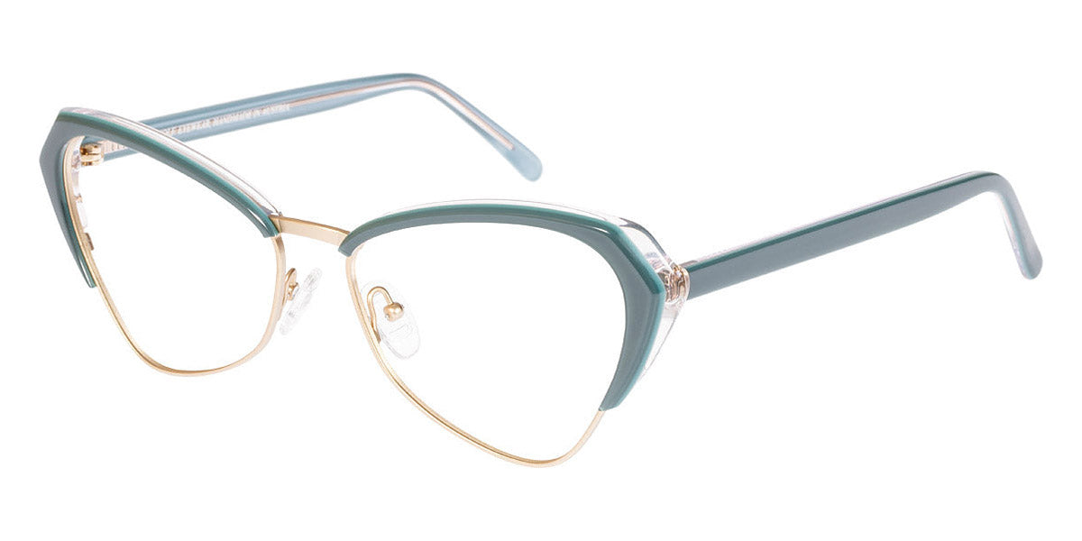 Andy Wolf® 5047 AW 5047 E 57 - Teal/Gold E Eyeglasses