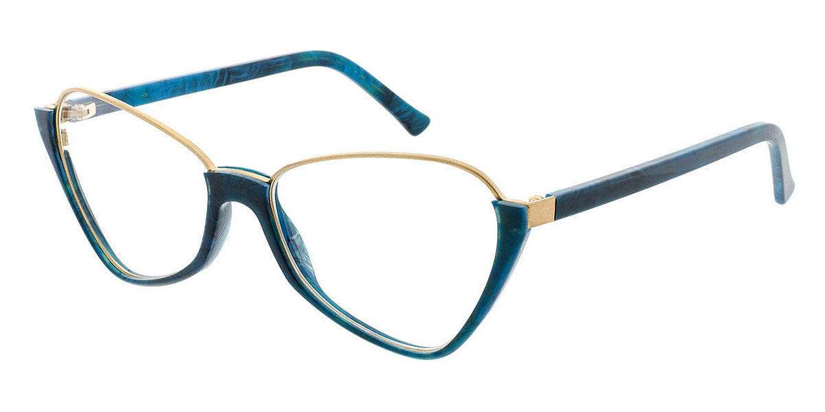 Andy Wolf® 5070 AW 5070 D 57 - Teal/Gold D Eyeglasses