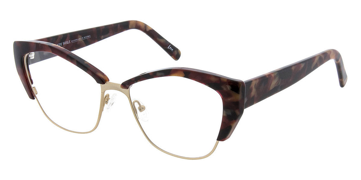 Andy Wolf® 5093 AW 5093 E 56 - Berry/Gold E Eyeglasses