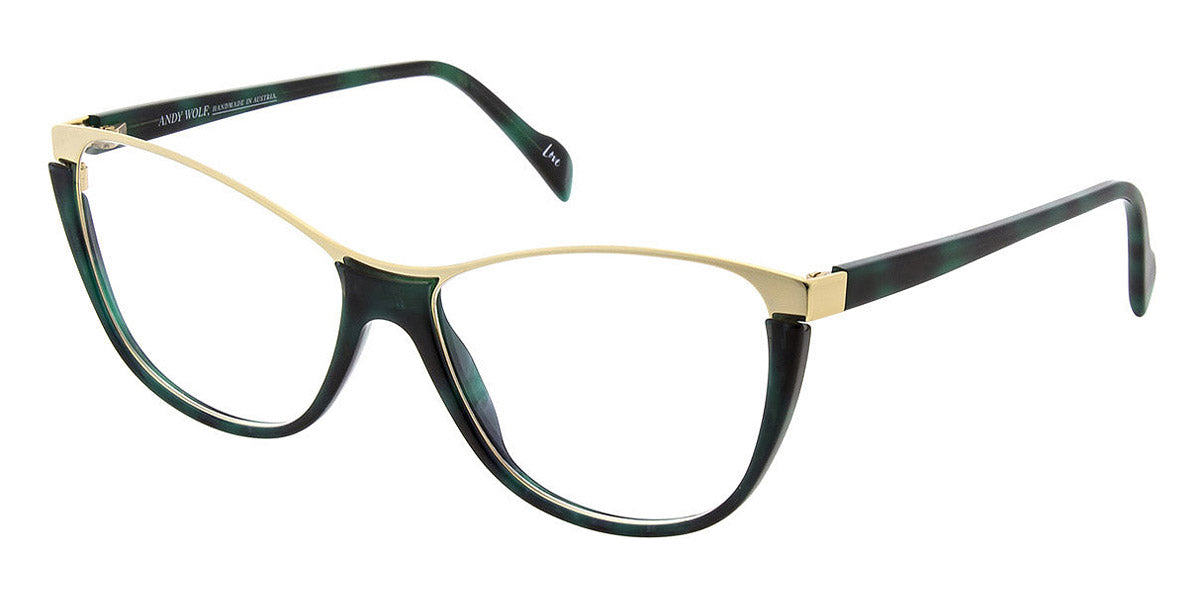 Andy Wolf® 5104 AW 5104 C 57 - Teal/Gold C Eyeglasses