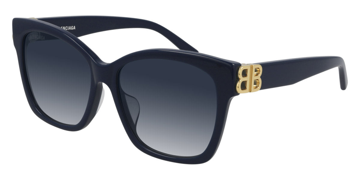 Balenciaga® BB0102SA BB0102SA 005 57 - Blue / Gold / Blue Gradient Sunglasses