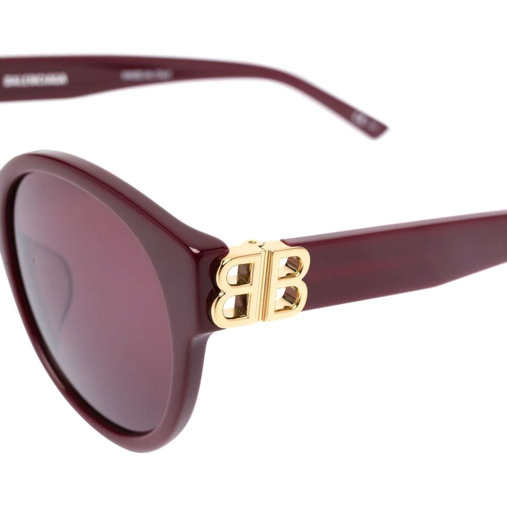 Balenciaga® BB0134SA BB0134SA 004 55 - Burgundy / Gold / Red Sunglasses