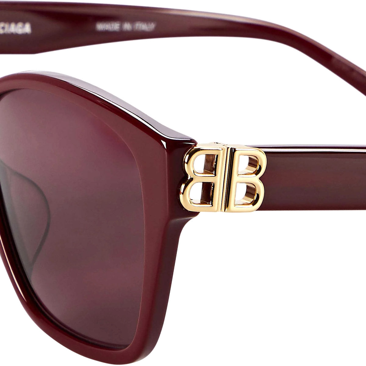 Balenciaga® BB0135SA BB0135SA 003 59 - Burgundy / Gold / Red Sunglasses