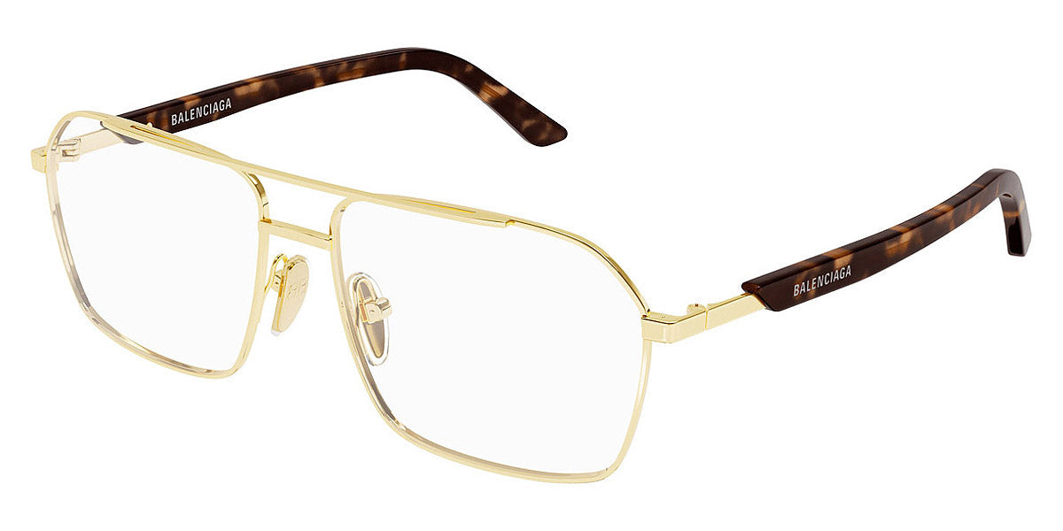 Balenciaga® BB0248O BB0248O 002 57 - Gold / Havana Eyeglasses