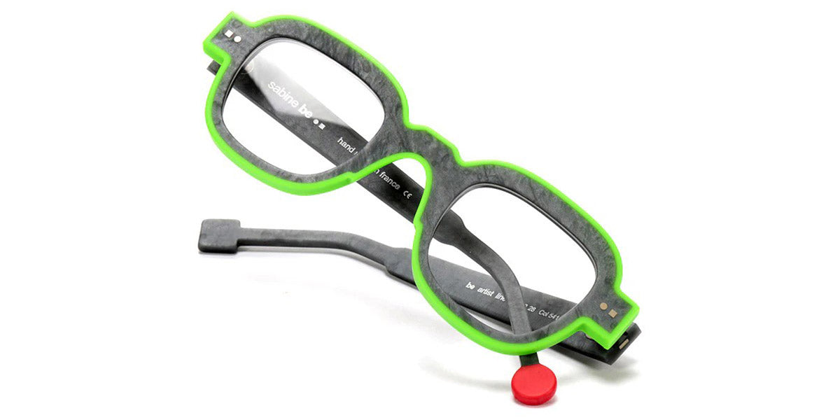 Sabine Be® Be Artist Line SB Be Artist Line 541 45 - Matt Marble Mouse Gray / Matt Neon Green Eyeglasses