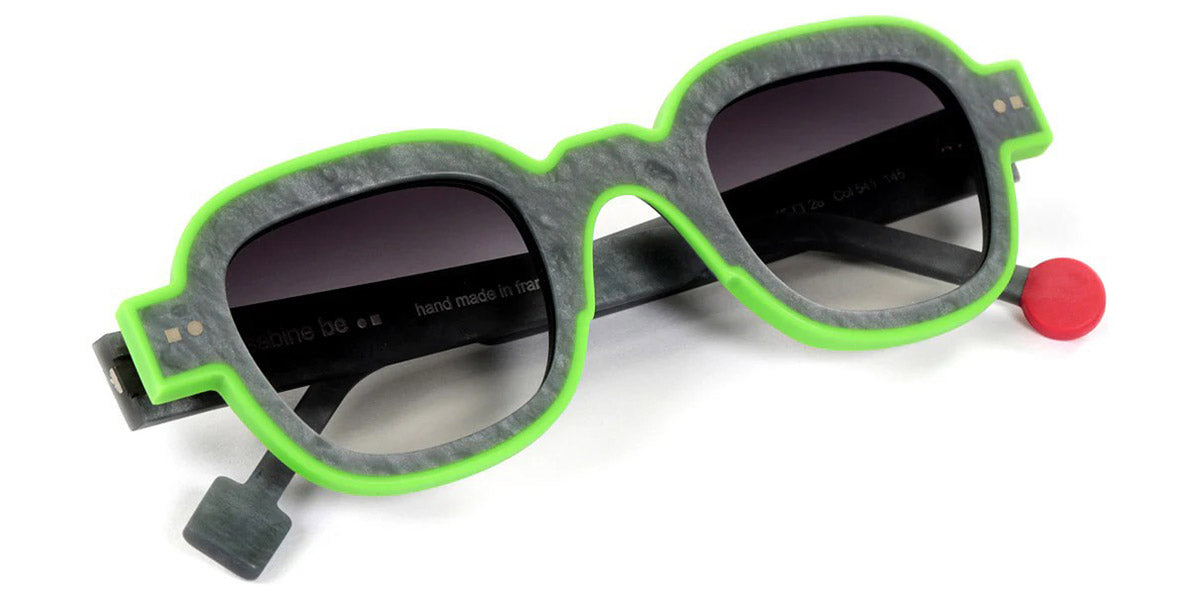 Sabine Be® Be Artist Line Sun SB Be Artist Line Sun 541 45 - Matte Marble Mouse Gray / Matte Neon Green Sunglasses