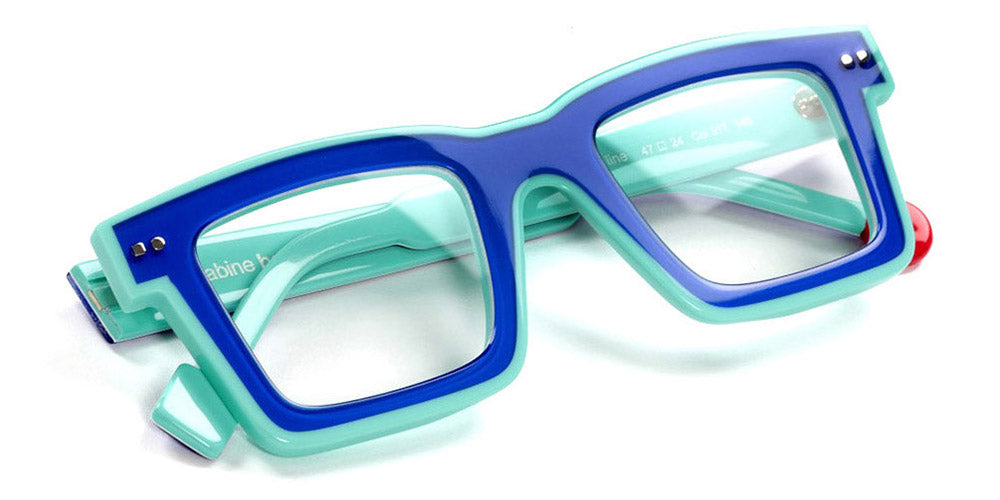 Sabine Be® Be Bobo Line SB Be Bobo Line 317 47 - Shiny Translucent Majorelle Blue Glossy / White / Shiny Turquoise / Shiny Turquoise Eyeglasses