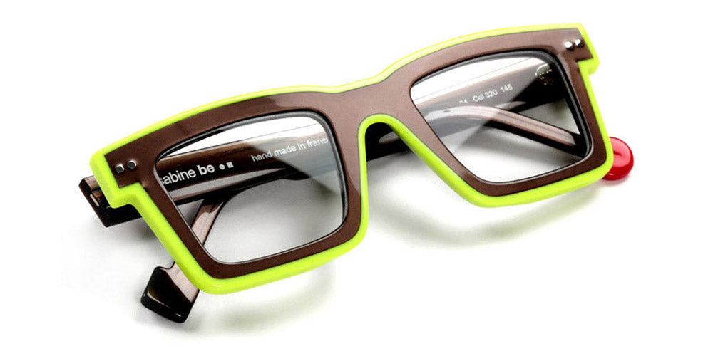 Sabine Be® Be Bobo Line SB Be Bobo Line 320 47 - Shiny Glossy Brown / Shiny Neon Yellow Eyeglasses