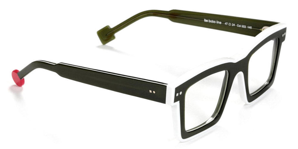 Sabine Be® Be Bobo Line SB Be Bobo Line 322 47 - Shiny Translucent Dark Green / White / Shiny Translucent Dark Green / Shiny White Eyeglasses