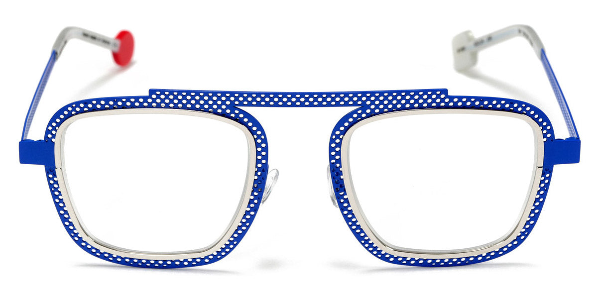 Sabine Be® Be Boyish Hole SB Be Boyish Hole 499 52 - Majorelle Blue Perforated Satin / Polished Palladium Eyeglasses