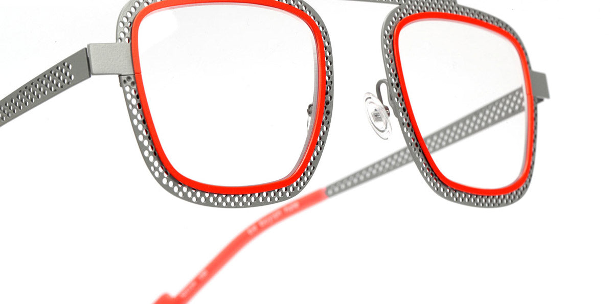 Sabine Be® Be Boyish Hole SB Be Boyish Hole 655 52 - Perforated Satin Gray / Neon Orange Satin Eyeglasses