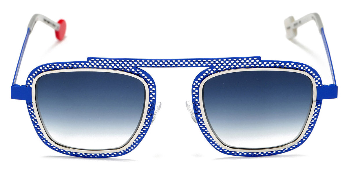 Sabine Be® Be Boyish Hole Sun SB Be Boyish Hole Sun 499 52 - Majorelle Blue Perforated Satin / Polished Palladium Sunglasses