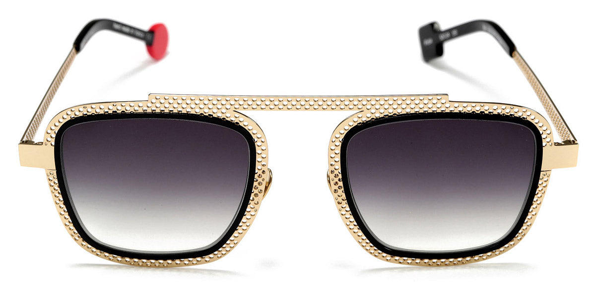 Sabine Be® Be Boyish Hole Sun SB Be Boyish Hole Sun 654 52 - Pale Yellow Gold Polished Perforated / Shiny Black Sunglasses