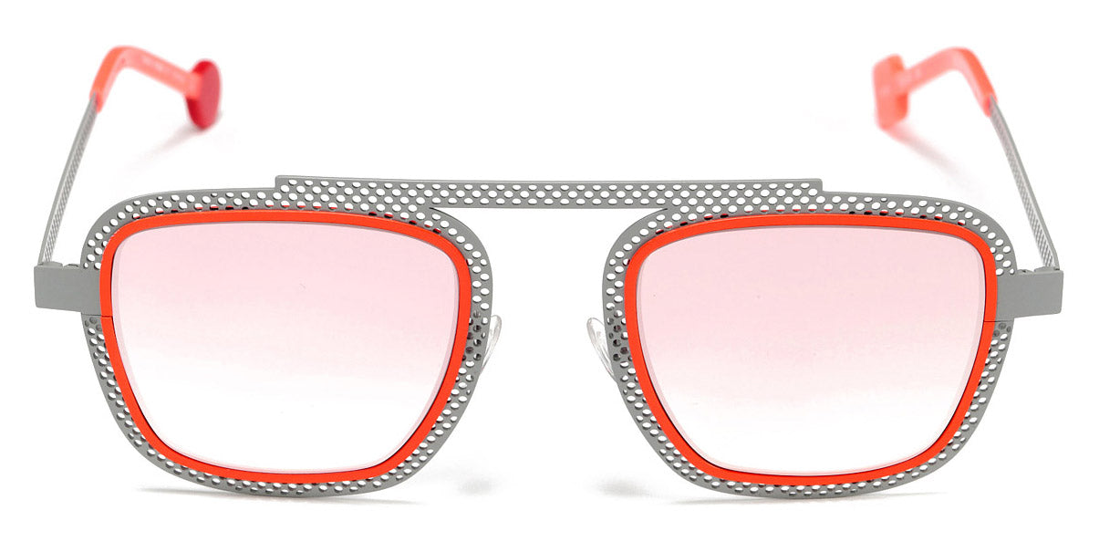 Sabine Be® Be Boyish Hole Sun SB Be Boyish Hole Sun 655 52 - Perforated Satin Gray / Neon Orange Satin Sunglasses