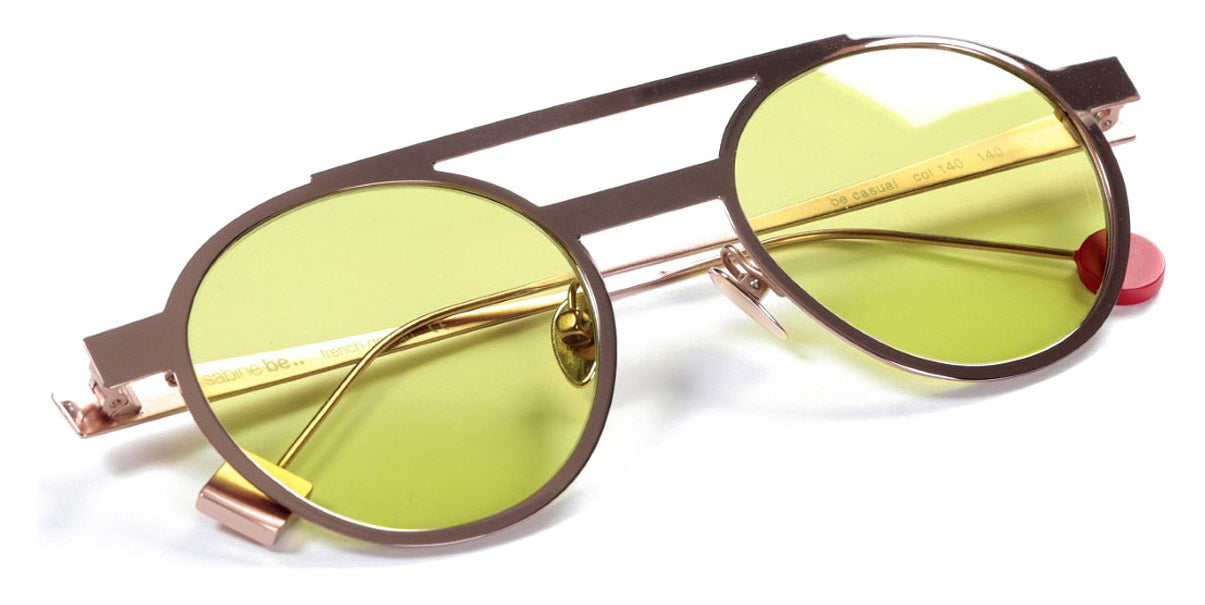 Sabine Be® Be Casual Sun Summer SB Be Casual Sun Summer 140ver 48 - Polished Rose Gold with green lenses Sunglasses