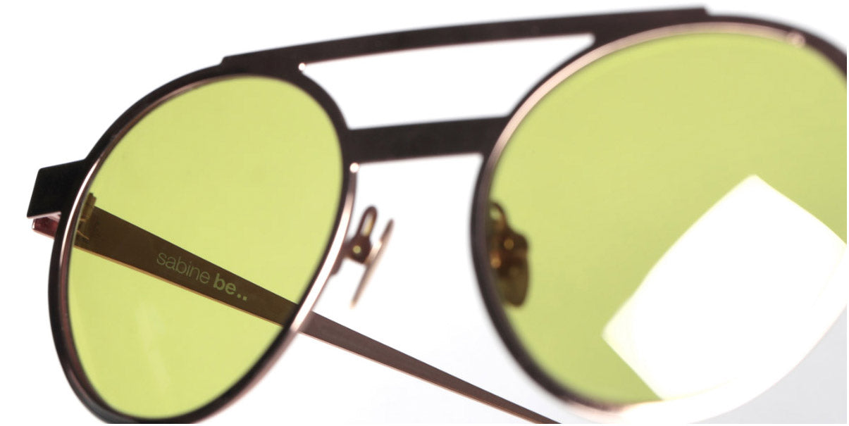 Sabine Be® Be Casual Sun Summer SB Be Casual Sun Summer 140ver 48 - Polished Rose Gold with green lenses Sunglasses