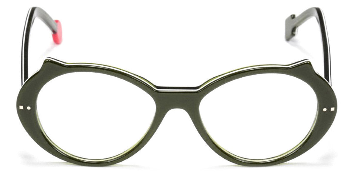 Sabine Be® Be Cat'S SB Be Cat'S 170 56 - Shiny Translucent Dark Green / White / Shiny Translucent Dark Green Eyeglasses