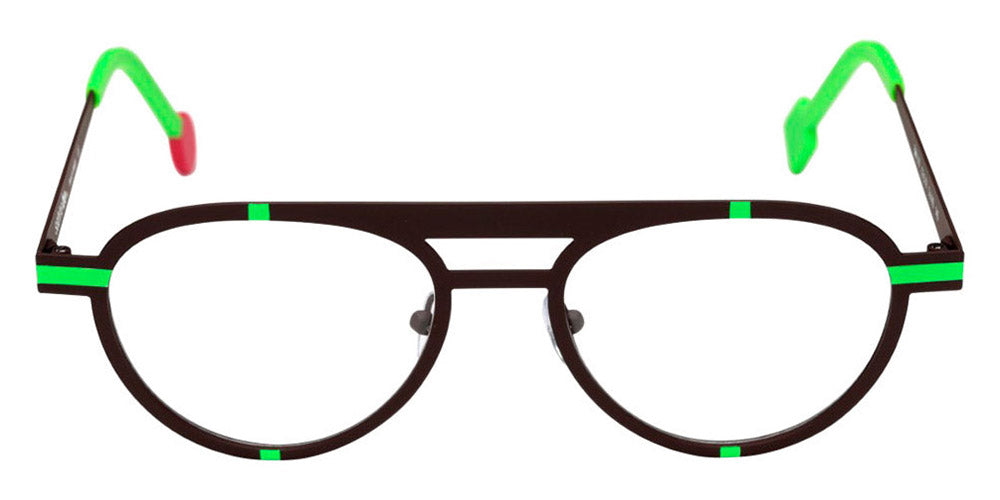 Sabine Be® Be Chill SB Be Chill 442 52 - Satin Dark Chocolate / Satin Neon Green Eyeglasses