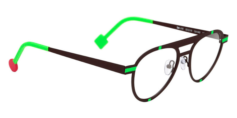 Sabine Be® Be Chill SB Be Chill 442 52 - Satin Dark Chocolate / Satin Neon Green Eyeglasses