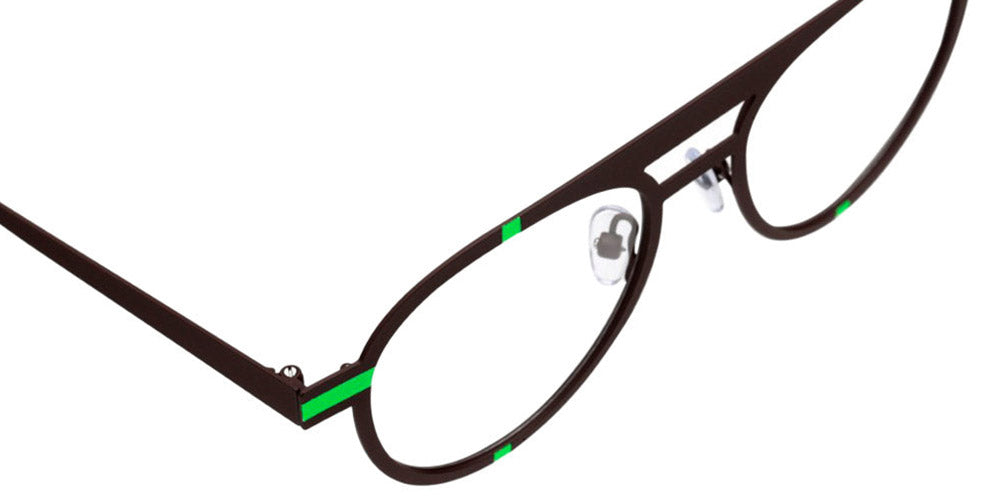 Sabine Be® Be Chill SB Be Chill 442 52 - Satin Dark Chocolate / Satin Neon Green Eyeglasses