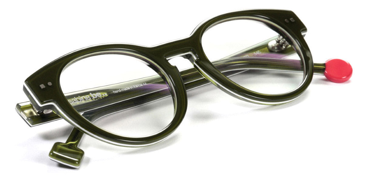 Sabine Be® Be Crazy SB Be Crazy 170 47 - Shiny Translucent Dark Green / White / Shiny Translucent Dark Green Eyeglasses