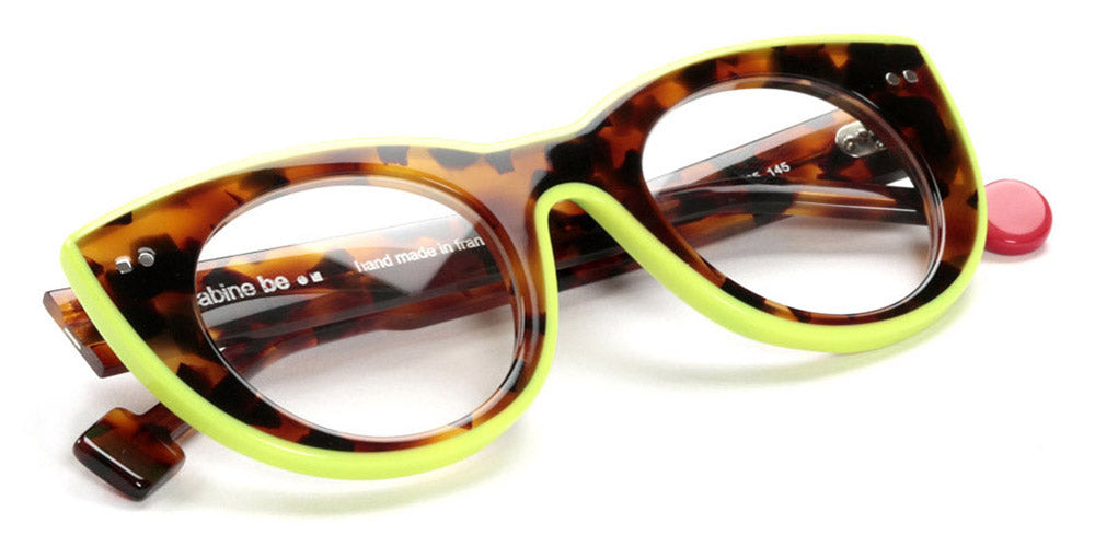 Sabine Be® Be Cute Line SB Be Cute Line 295 49 - Shiny Fawn Tortoise / Shiny Neon Yellow Eyeglasses