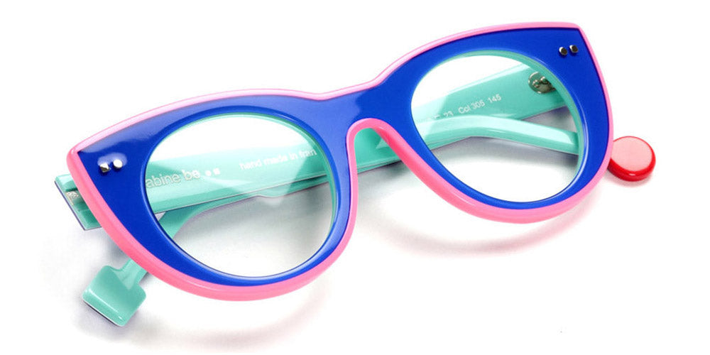 Sabine Be® Be Cute Line SB Be Cute Line 305 49 - Shiny Translucent Klein Blue / White / Shiny Turquoise / Shiny Neon Pink Eyeglasses