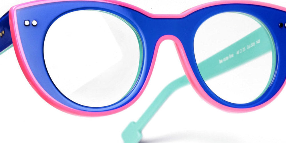 Sabine Be® Be Cute Line SB Be Cute Line 305 49 - Shiny Translucent Klein Blue / White / Shiny Turquoise / Shiny Neon Pink Eyeglasses