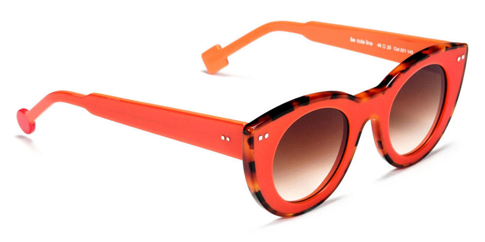 Sabine Be® Be Cute Line Sun SB Be Cute Line Sun 301 48 - Shiny Orange / Shiny Fawn Tortoise Sunglasses