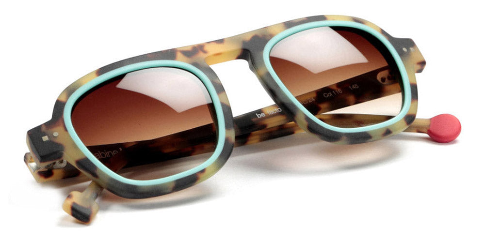 Sabine Be® Be Factory Sun SB Be Factory Sun 116 46 - Matte Tokyo Tortoise / Matte Turquoise Sunglasses