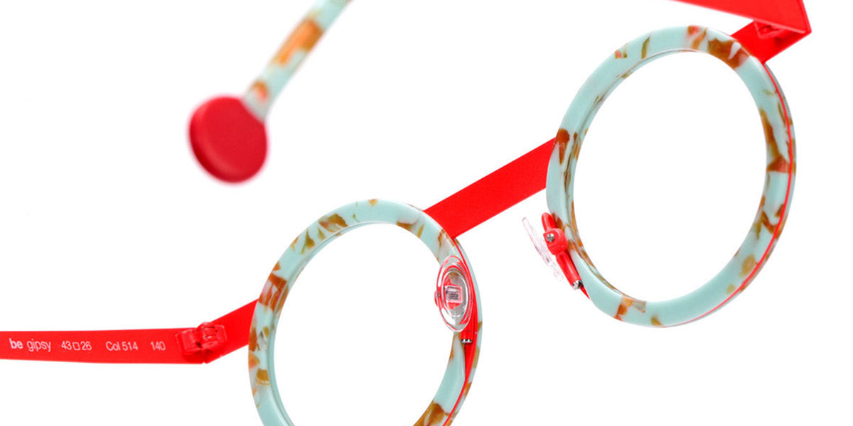 Sabine Be® Be Gipsy SB Be Gipsy 514 43 - Matte Marbled Turquoise / Satin Neon Orange Eyeglasses