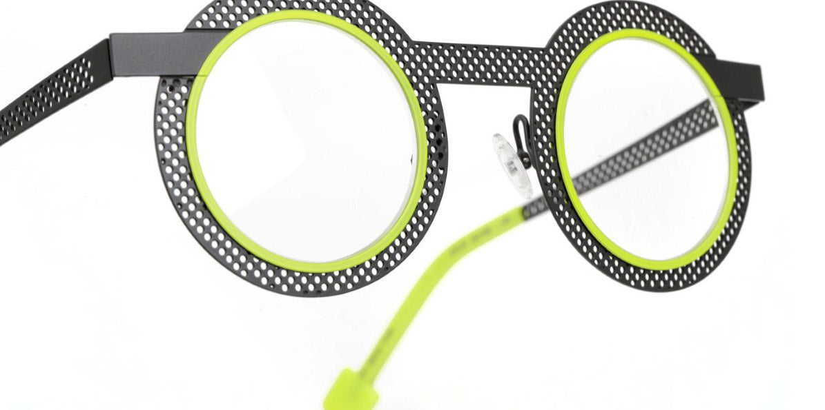 Sabine Be® Be Gipsy Hole SB Be Gipsy Hole 498 43 - Perforated Satin Taupe / Neon Yellow Satin Eyeglasses