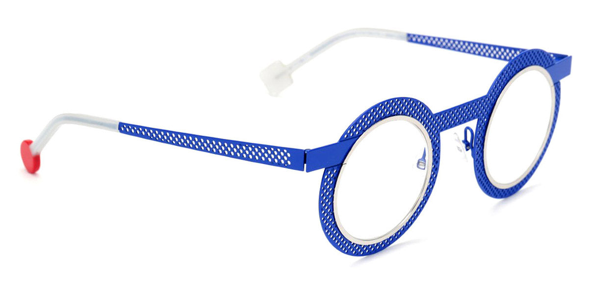 Sabine Be® Be Gipsy Hole SB Be Gipsy Hole 499 43 - Majorelle Blue Perforated Satin / Polished Palladium Eyeglasses