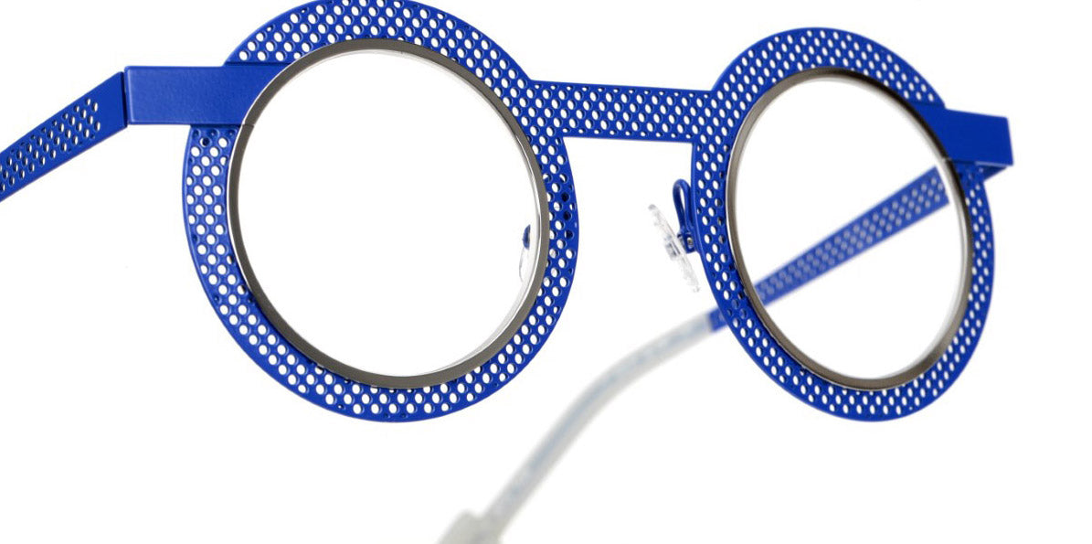 Sabine Be® Be Gipsy Hole SB Be Gipsy Hole 499 43 - Majorelle Blue Perforated Satin / Polished Palladium Eyeglasses